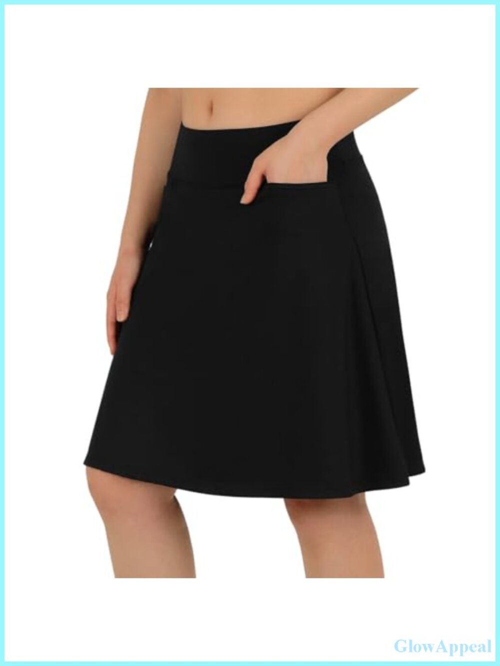 Women's 20" Knee-Length Athletic Skort with Pockets, High Waisted, Drawstring,